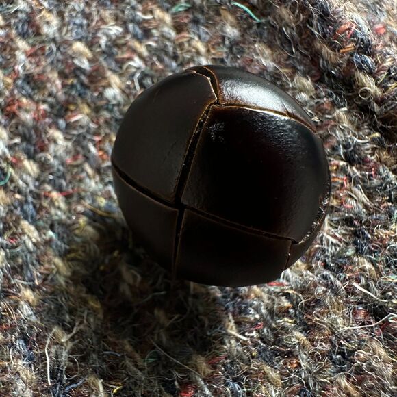 TWEED WOOL Vintage Men's Blazer Sport Coat Two Button Casual Jacket 38R Brown - Picture 11 of 11